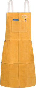 Strongarm Welding Aprons - FR Cotton & Split Leather Options - X-Tech Cross-Back Straps - Pockets - 24x36 / 24x42