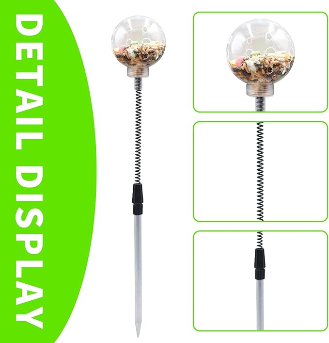 Chicken Treat Dispenser, Chicken Enrichment Toys with Spring and Ground Stake, Feeder for Coop, Coop Accessories for Hens, Geese, Ducks, Turkeys, Other Poultry