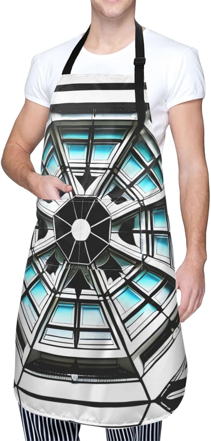 Multidimensional Space Heavy Duty Waterproof Apron with Pockets for AdultsResistant Grilling, Gardening, Painting