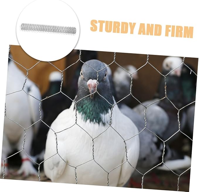 POPETPOP 1Roll Galvanized Chicken Coop Wire Fence X Heavy Duty Poultry Netting for Garden Protection Weatherproof Mesh for Animal Enclosures Easy to Install