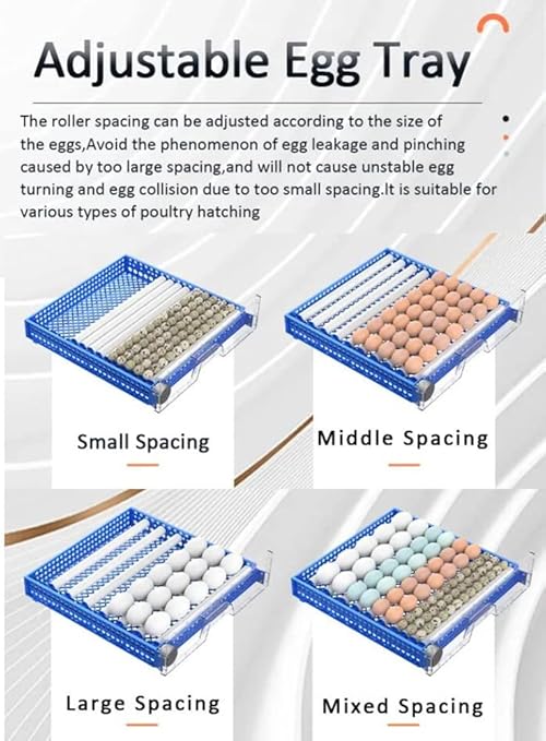 Eggs Incubator for Hatching Eggs, Automatic Egg Turning and Humidity Control, Automatic Water Adding, Egg Candler, Poultry Egg Incubators for Chicken Duck Goose Pigeon Quail (Blue, 192 Eggs)