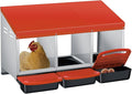 3/4-Hole Metal Chicken Nesting Box with Removable Roll-Out Tray - Easy Egg Collection & Clean Galvanized Steel Laying Box for Hens - for Backyard Coop & Poultry Farm Use