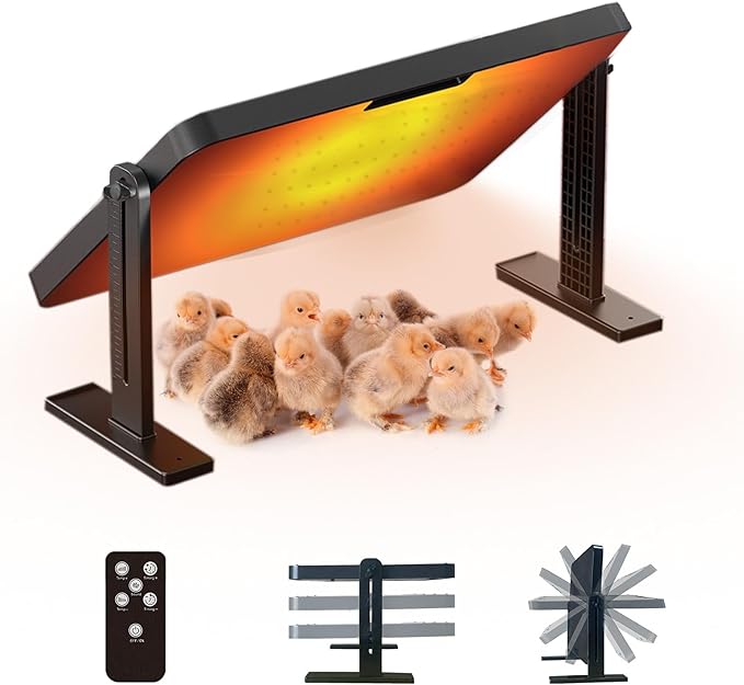 Chicken coop Heater,with Adjustable Temperature Remote Control and Timer,Adjustable Height and Angle Chicken Heater,86-185 Control Temp+12 Hour Timer,Ideal for Chicken Coops Poultry Heating,16"x12"