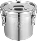 304 Stainless Steel Airtight Food Storage Container, 12L/3.2Gal Metal Bucket with Locking Clamp Lid for Rice, Flour, Grain, Coffee Bean - Kitchen Canister Storage Bin