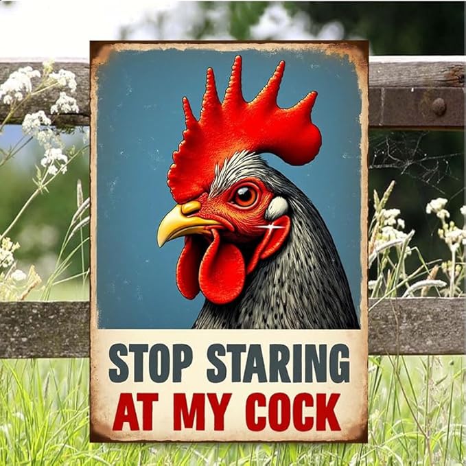 Funny Chicken Gifts Chicken Cluck Around and Find Out Tin Sign for Home Farm Chicken Coop Farmhouse Kicthen Garden Decor 6 X 8 Inch