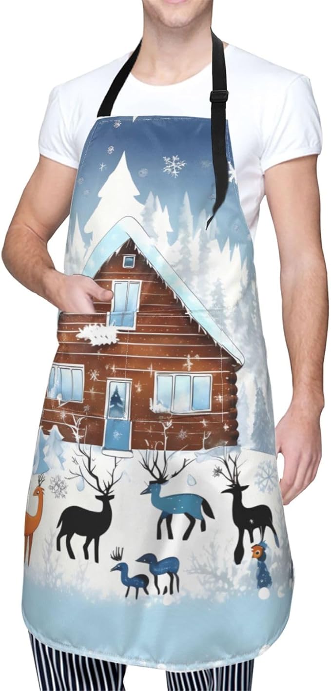 Multidimensional Space Heavy Duty Waterproof Apron with Pockets for AdultsResistant Grilling, Gardening, Painting