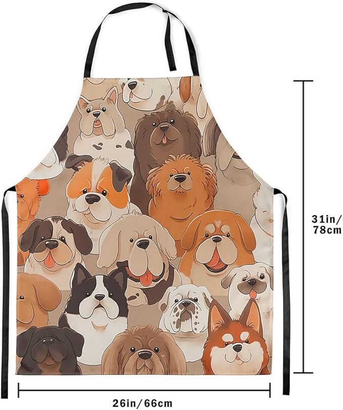 jejeloiu Cartoon Cats Apron for Women Men 26"x31"