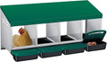 Nesting Boxes for Chickens, 4 Holes Chicken Nesting Box with Removable Tray, Easy Egg Collection, Roll Away Nesting Box for Hens, Chicken Coop, Green