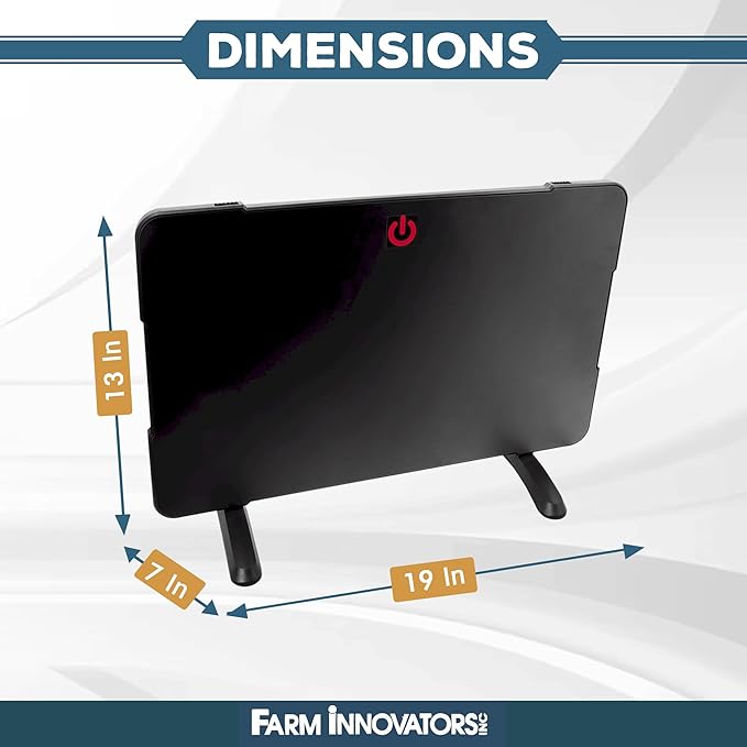Farm Innovators 2-In-1 Radiant 200-Watt Chicken Coop Panel Heater Converts to 50W Brooder Heater for Chicks, Free Standing or can be Wall Mounted, Hung or Used Horizontally