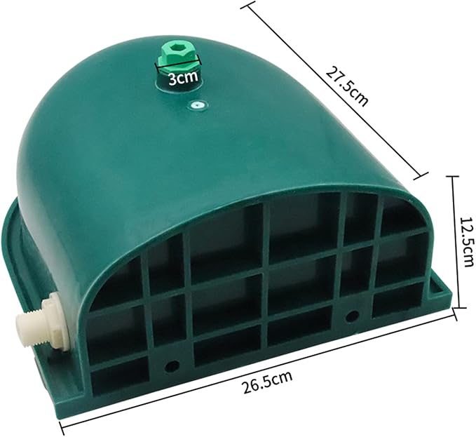 Plastic Automatic Water Bowl with Stainless Steel lid, Livestock Waterer for Cattle Horse Goat Sheep Dog, Water Trough Bowl with Float Valve (No Pipe)