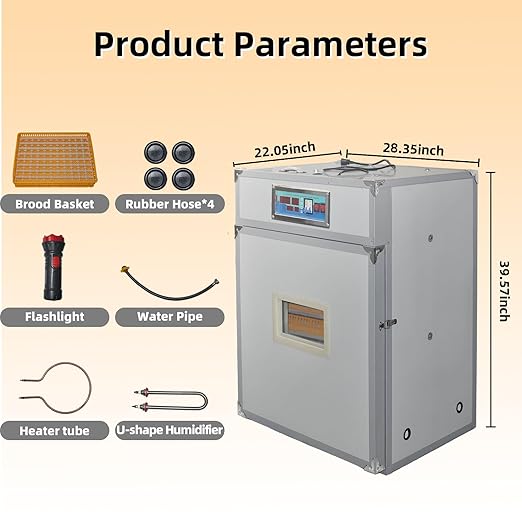 264 Egg Digital Cabinet Incubator，Poultry Hatching Breeding Cabinet Incubator for Auto Egg Turning, Temp/Humidity Control, Thermostatic for Chicken/Duck/Goose/Quail Bird.
