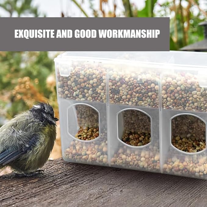 Milisten Automatic Feeder for Bird Cages 3-Hole Quail and Pigeon Feed Dispenser with Hanging Design Lightweight Plastic 9.8 Inch Poultry Feeder for Parakeets Chickens and Small Birds