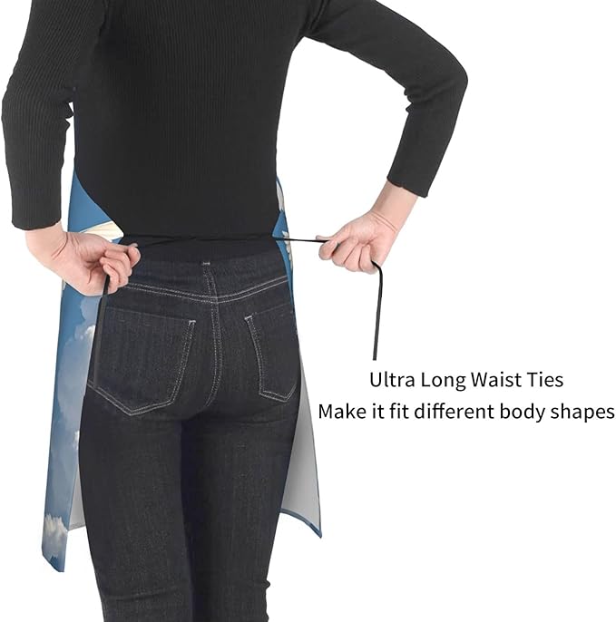 Waterproof Apron Adjustable Bib for Women Men Tractor farm Cooking Aprons Chef Bibs with 2 Pocket