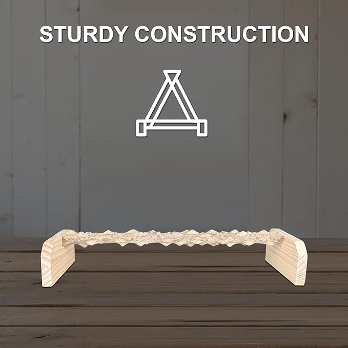 Natural Textured Wood Baby Chicken Roosting Perch - Poultry Perch Toy for Chick/Bird, Easy Install Chick Roost for Brooder Box/Coop Accessories
