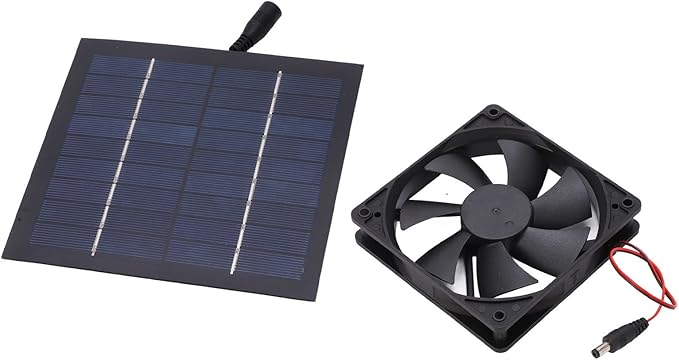 Solar Powered Fan, Water Proof High Conversion Rate Mini Solar Fan, Solar Powered Chicken Coop Fan for Greenhouse, Shed, Garage, Attic, Barn, Workshop