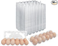Plastic Egg Cartons Bulk 2x6 Egg Holders Style Holds 12 Eggs - Half Dozen Storage Perfect for Family Pasture, Groceries Chicken Farm, Refrigerator Storage (12 Grids) 50 Pack