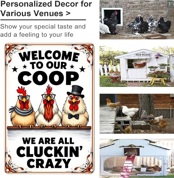 Welcome to Our Coop Funny Chicken Sign Chicken Coop Sign Chicken Decor 6 X 8 Inch