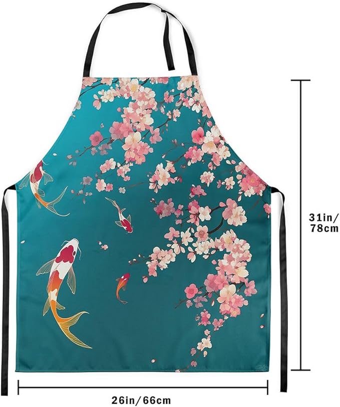 jejeloiu Cartoon Cats Apron for Women Men 26"x31"