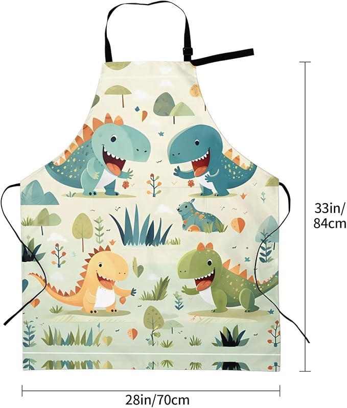 Dogs and Roses Heavy Duty Waterproof Apron with Pockets for AdultsResistant Grilling, Gardening, Painting