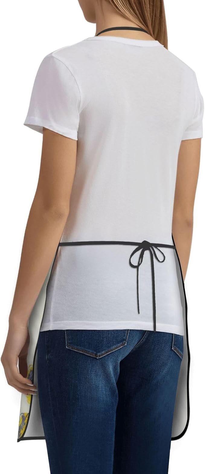 Cute Colorful Dog Paw Printed Unisex Bib Aprons BBQ Cooking Kitchen Aprons for Women Men Chef