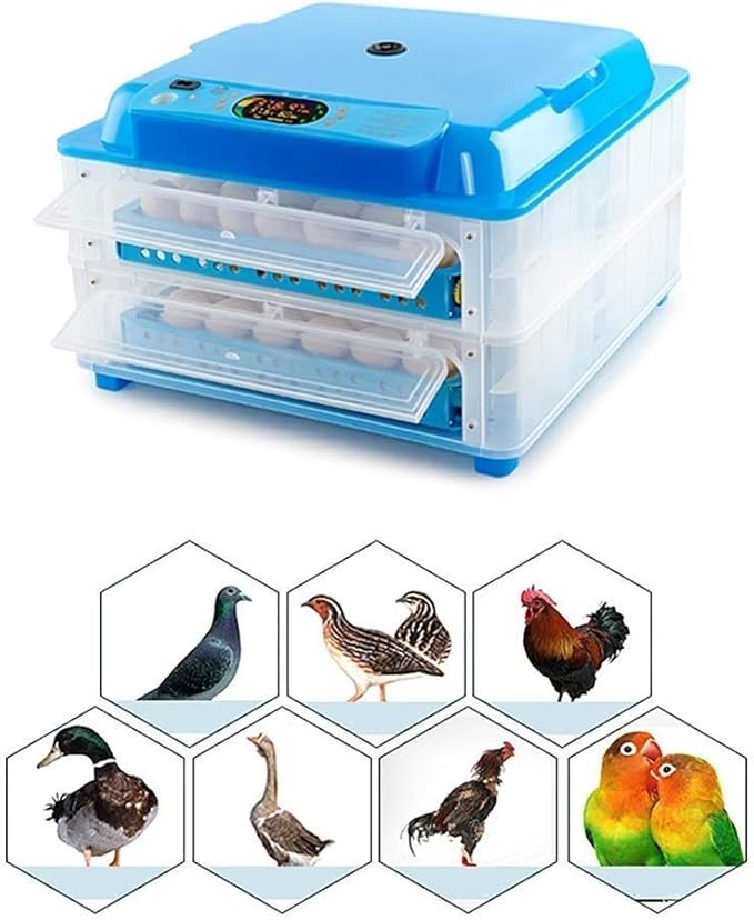 128 Eggs Incubators Automatic Turning, Poultry Digital Temperature Control for Chickens Ducks Birds Family Use