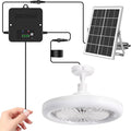 Solar Ceiling Fan with Light Indoor Outdoor, Daytime Available Solar Shed Fan Light with Pull String, 3-in-1 Modes, IP65 Waterproof for Gazebo, Shed, Barn, Patio, Chicken Coop (1 Pack)