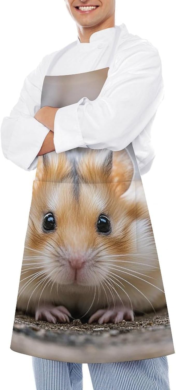 Waterproof Apron Adjustable Bib Aprons with Pockets Smiling Apron Kitchen Aprons for Women Men