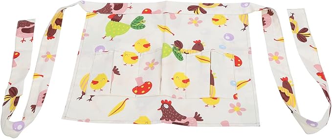 Eggs Collecting Protective Apron, Cotton Twill with Multiple Pockets, Durable and Machine Washable - Sturdy and Flexible Design, Ideal for Farm and Kitchen Use (S)