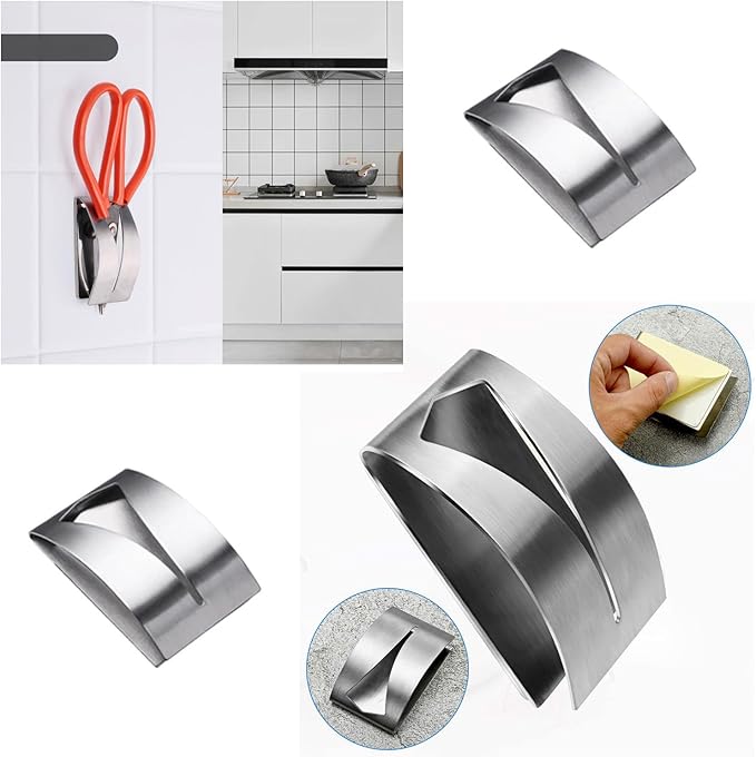 3 Pack Kitchen Shears Holder Wall Mount Adhesive Kitchen Scissors Holder Clip Holster Organizer for Heavy Duty All Purpose Cooking Scissors Poultry Shears Seafood Scissor Knife Block Attachment
