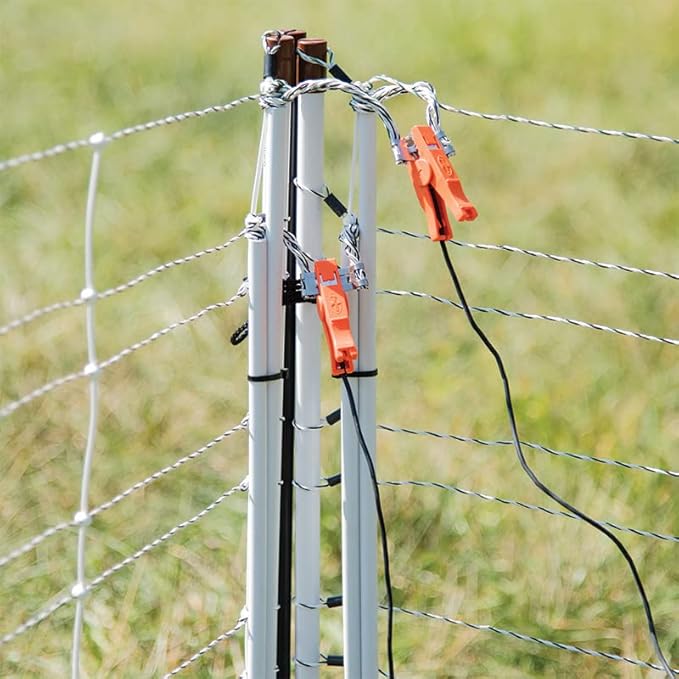 Premier 1 Bear QuikFence® Starter Kit | White/Black Electric Net Fence – 35"H x 100'L, Includes: Solar Energizer, PowerLink, FiberTuff Support Posts and Tester