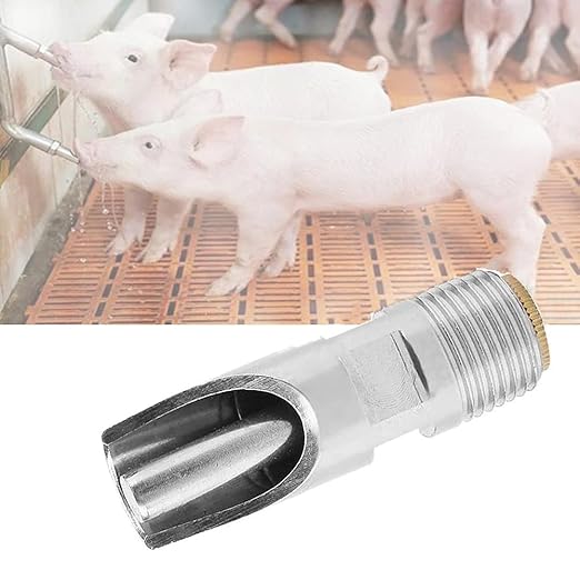 12 Pieces Pig Nozzle Nipple Drinker Stainless Steel 1/2" NPT Water Feeder for Sows Piglets