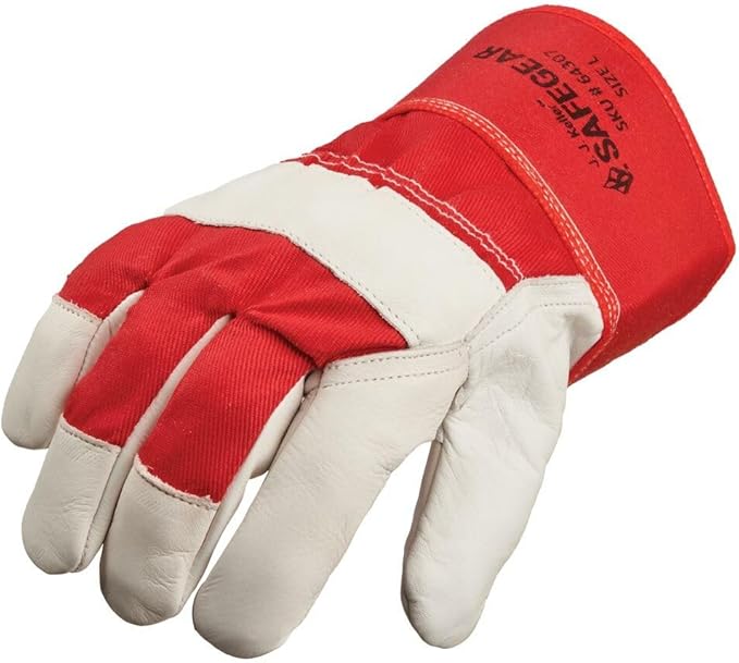 J. J. Keller SAFEGEAR Red Cowhide Leather Work Gloves - 3 Pairs