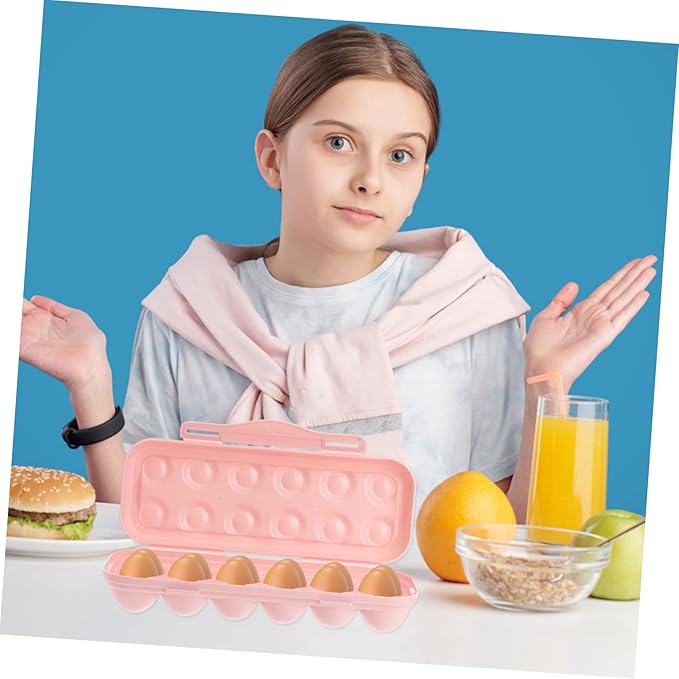 2pcs Stackable Egg Storage Box Pink Refrigerator Egg Holder Practical Container for Organizing Fridge for Home Use