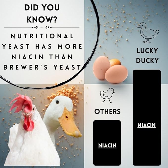 Nutrtional Yeast w/Niacin + Sea Kelp + Herbs + Vitamins + Protein+ Calcium. Duck Supplements, Duck Vitamins, Chickens. (Niacin Deficiency, Immune System Support) Brewer's Yeast.