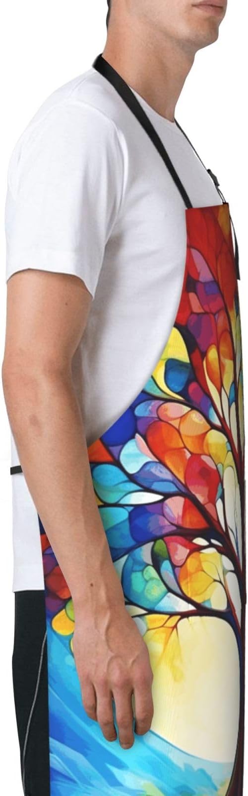 Waterproof Aprons for Women Men Adjustable Bib Cool Electric Guitar Apron Chef Cooking Aprons for Kitchen