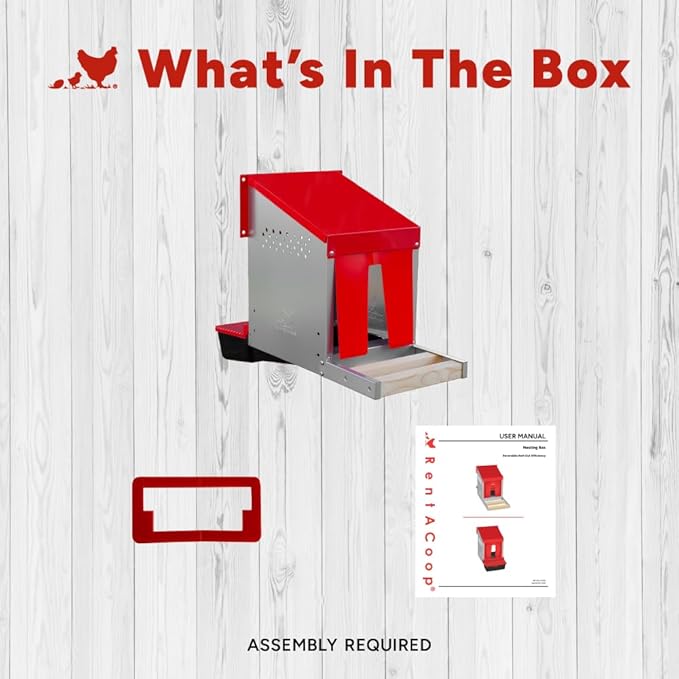 RentACoop Roll-Out Reversible Nesting Box Efficiency (One Compartment) for Chickens, Ducks, Poultry