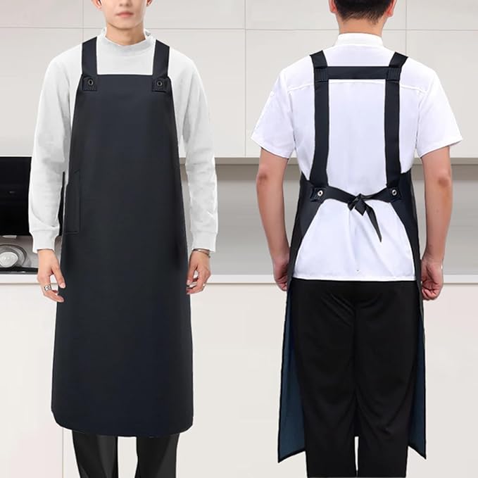 Extended Cowhide Apron Water Proof Oil-resistantly and Wear-resistantly Industrial Aprons H-shaped Shoulder