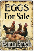 Fresh Eggs for Sale Aluminium Sign 8in×12in, Sturdy Aluminum Metal Signs Rust Free, Eggs for Sale Sign - Farm Fresh/We Sell Eggs Sign Outdoor Yard