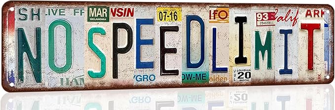 No Speed Limit Signs Boys Gifts Vintage Metal Tin Sign Funny Garage Decor Man Cave Room Decor Home Bar Bedroom Wall Art Decor 4 X16 Inches