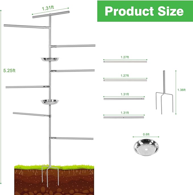 Tuenort 5FT Chicken Perch Toys for Coop Chickens in Chick Ladder, Chicken Perch Roosting Bars with 3-Prong Metal Ground Plug & Adjustable and Replaceable Solid Plastic Bar