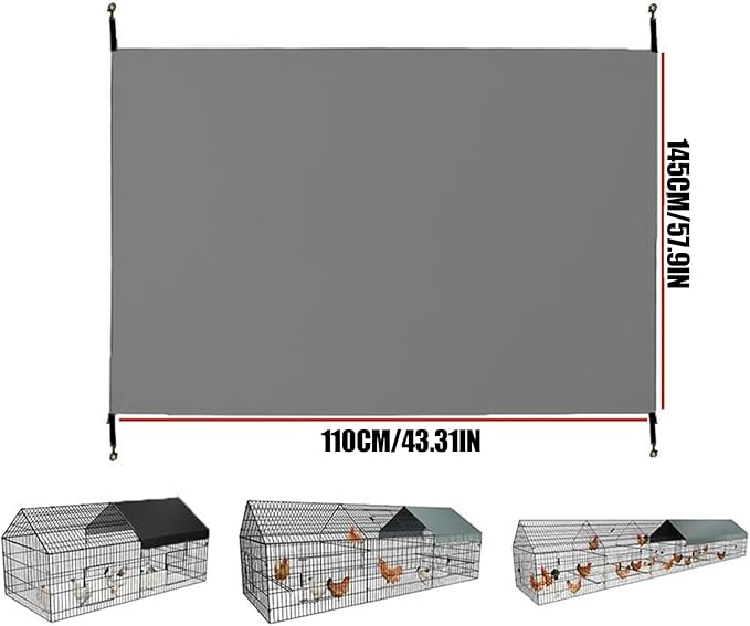 Tarp for Chicken Coop - 145x110cm Waterproof Shade Cover, Strong Poultry Shelter Canopy, Long Lasting Exterior Protection Screen Yard | Garden Balcony Apartment Fence Weatherproof Replacement Use