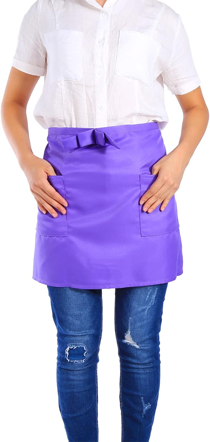 ZJchao Apron, Half Length Kitchen Aprons Aprons With Pockets for Kitchen or Serving