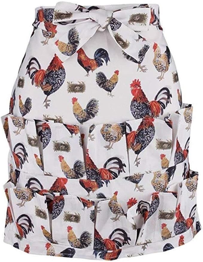 Chef Aprons for Men Women with ，Aprons With Pockets Egg Collecting Apron Pockets Holds Chicken Farmhouse Farm Home Waterproof Apron