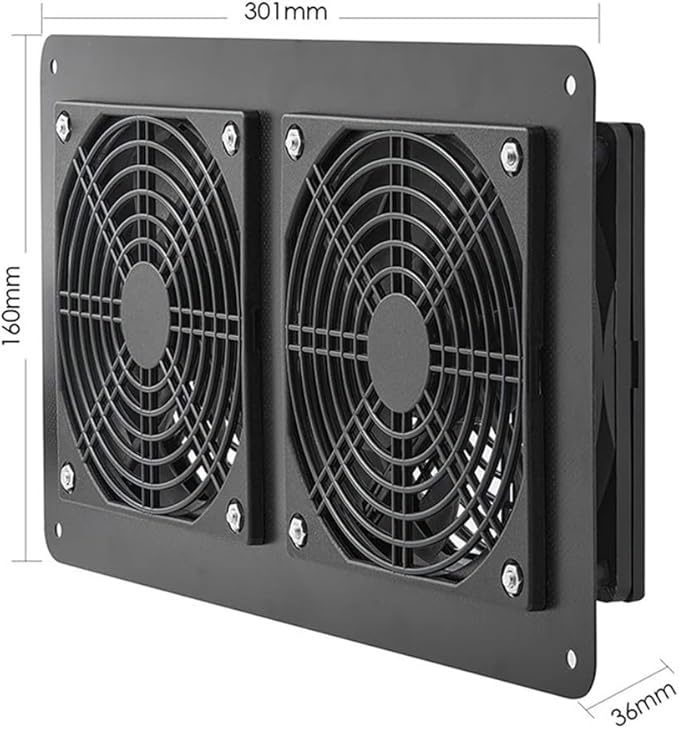 30W Solar Exhaust Fan With Dual Fans For RV Greenhouse Chicken Coop Pet House,3000 RPM IP65 Waterproof Solar Panel Ventilation System(Fan)
