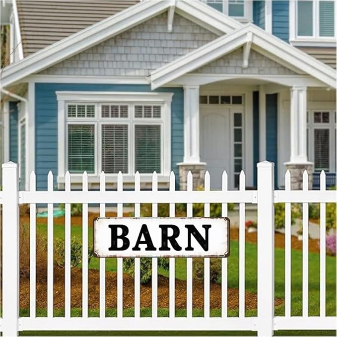 Decorative Tin Signs 16 * 4 Inches Barn Themed Design for Backyard, Ranch, Bedroom | Outdoor Sign, Vintage Decor for Home, Unique Wall Decor