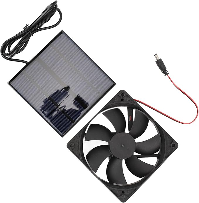 Solar Powered Portable Exhaust Fan Efficiently Vents Hot Air for Chicken Coop, 9V 12W Sunlight Power Panel Kitchen Attic Ventilation