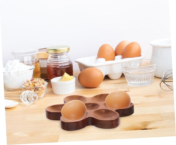 Rustic Wooden Egg Tray Kitchen Counter Decor Egg Storage Basket Holder Organizer Holder