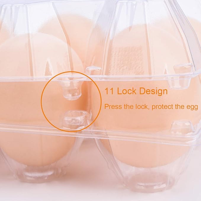 Egg Cartons 40 Packs, Clear Eco-friendly Plastic Blank Egg Cartons with Free Labels, Holds up to 24 Eggs Securely, Perfect for Family Pasture Farm Markets Display - Medium