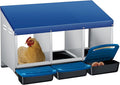 Chicken Nesting Boxes with Cleanable Pull-Out Trays, 3-Hole Wall Mount Roll Away Nest for Easy Cleaning & Egg Collection
