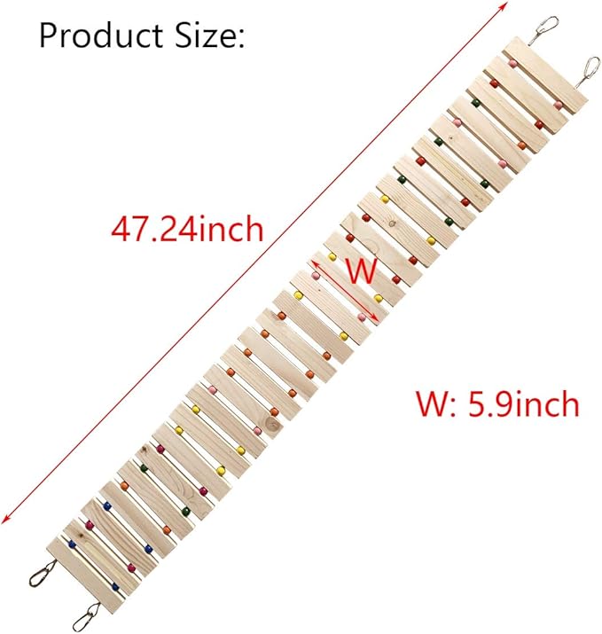Vehomy Chicken Coop Toy Chicken Toys for Hens Natural Wood Chicken Ladder Chicken Swing Chicken Perch for Birds Poultry Rooster Chicks L